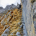 Die "Jägerwand-Treppe". Das ist eine senkrechte Felswand, die auf ca. 74 Trittbügeln gequert wird.