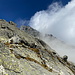 Im Aufstieg zum Lomnický štít - Blick entlang des Südgrates in Richtung Gipfel.