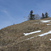Gipfelkreuz Hochstuckli mit Krähenvogel