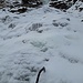Die verbleibenden Meter der angeblich 60 Meter langen 2. Seillänge. Ist aber sicher schneeabhängig. Bei uns gab es weder viel Eis noch viel Schnee.