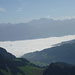 Aussicht vom Gamschopf: Wolken über dem Toggenburg