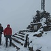 Vento e neve alla croce di vetta del Monte Bolettone (m 1317).