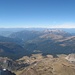 Blick über Südtirol bis in die Ortlergruppe; links am Bildrand grad noch erkennbar Adamello und Presanella.