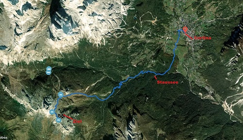 Startphase von Cortina zu Rifugio Averau