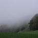 Aussicht vom Pass P.508m zwischen Zeiningen und Maisprach. Der Sunnenberg ist in dichten Nebel gehüllt.