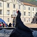 <b>Bellinzona - Piazza del Governo, ore 9:35. In attesa della partenza.<br />Remo Rossi (1909 - 1982), "Foca", 1945.</b><br />