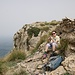 Pause im Windschatten auf dem Puig de sa Creu