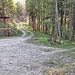 Kreuzung mit Brennholzgerüst