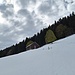 Ab Hinterbühl (1007 m) hieß es für mich längere Zeit spuren. Bruchharsch im offenen Gelände im Wald war der Schnee dann weich