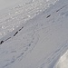 Eine kurze Querung im sehr steilen Hang Richtung Skidepot liegt vor mir.