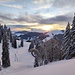 Wunderschöne Abendstimmung im verschneiten Oberland