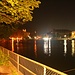 10. Mai, 01:45 Uhr. Vom Stauwehr beim Flussbad Schwäbis schweift der Blick zum Schloss Thun und der Stadtkirche.