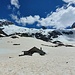 Das einsame Hüttli der Alp Sura im saharastaubigen Altschnee