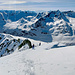 Gipfelblick in Richtung Aufstiegscouloire.