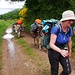 Tiere auf dem Weg  - wir sind nicht die einzigen Wanderer. Die beiden sind mit ihrer Herrschaft unterwegs  vom Elsass bis ins Dép. Ariège