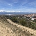 Blick von Charches  nach S auf die Sierra Nevada und auf die Solaranlage
