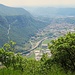 La vista su Mendrisio e sulla ferrovia che sale da Capolago al Monte Generoso.
