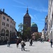 Über den Ludwigsplatz geht es auf die Elisabethkirche zu.