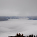 Eigenartiges Wetterphänomen: Nebel unter 1800m, Hochnebel über 2200 m und dazwischen klare Sicht, Blick ins Martelltal