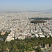 Unterwegs in Athen - Ausblick am Lykabettus-Gipfel. Rechts ist u. a. der kleine Strefi-Hügel (Λόφος Στρέφη) zu sehen.