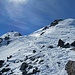 Der finale Gipfelaufschwung - gut mit Schneeschuhen an den Füßen machbar.  Offenbar aber nicht so mit Skiern.