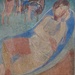 <b>William Ottolini - "Figura femminile sdraiata con capra", 1961.</b>