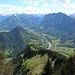 Toller Tiefblick von der Hangspitze auf die Bregenzer Ach