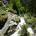 Blick von der Jolibachbrücke auf die Fassung der Brägjeri und den Jolibach.