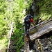 Die einzige richtig unangenehme Stelle in der Brägjeri heute: Ein kleines Wasserrinnsal, das über die Laufbretter geleitet wird, und diese dadurch auf einer kurzen Strecke extrem rutschig machen... Echt heikle Passage...