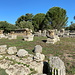 Olympia (Ολυμπία) - An der Süd-Stoa (Νότια Στοά), dahinter befinden sich die Reste des Bouleuterion (Βουλευτήριο).