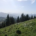 Im Südwesten sticht der Gross Mythen aus dem Panorama heraus.