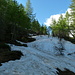 ancora parecchia neve, metto per un breve tratto le ghette
