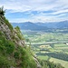 Die erste "Schlüsselstelle" ist dieses ausgesetzte Felsband zu übersteigen (Foto Rückblick).