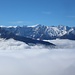 Über dem Hochnebel zeigt sich der vergletscherte Großvenediger.