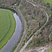 Drei Verkehrswege: Wasser, Schiene, Straße.