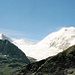 Der Turtmanngletscher mit Brunegghorn ( 3833m ) links und Weisshorn ( 4505m ) rechts.