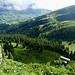 Tiefblick zur Skilift-Endstation Ruestel