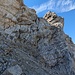 Die Einstiegswand. Beste Route in der Einbuchtung in Falllinie des sonnenbeschienen Felsköpfls. Fester Fels.