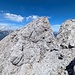 Rückblick auf die Abkletterpassage vom Westeck (in Bildmitte)