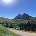 nach der langen Rampe endlich auf Höhe der Roßsteinalm