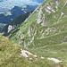 Blick vom Schwarzhorn runter auf den Anstieg