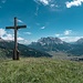 Gipfelkreuz Gartner Joch mit Zugspitze und Daniel