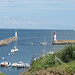 Blick vom Aussichtspunkt auf die Hafeneinfahrt von Port Tudy