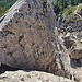 Tag 1: <br />Blick vom vorletzten Standplatz des Torre Quarta Alta hinunter in die Scharte