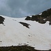 Rückblick auf das große Schneefels im Abstieg 