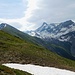 Aufstieg in Richtung Piz Darlux<br />Blick nach Südosten ins Val Tisch