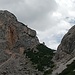 Im Abstieg. Nochmal Rückblick zur Forcella Padeon.