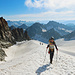 Auf den letzten Metern auf dem Firn zum Piz Kesch.