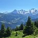 Sicht nach Wengen und Eiger, Mönch und Jungfrau