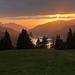 Abendlicher Blick auf Walen- und Zürichsee vom "Züri-Bänkli" aus